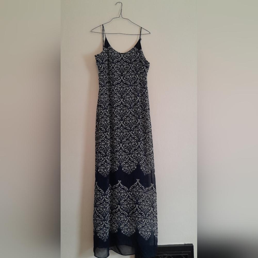 a.n.a Blue and White Sleeveless Maxi Sundress